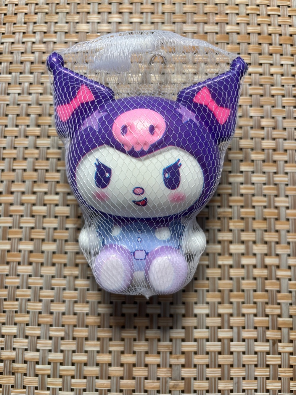 Purple Character Squishy Toy with Pink Details